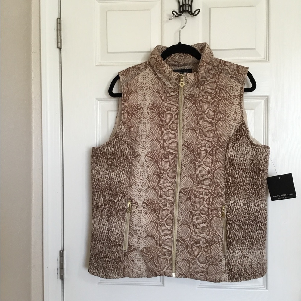 Marc New York Andrew Marc python snake Vest Women Size XL NWT
